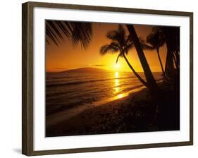 Colorful Sunset in a Tropical Paradise, Maui Hawaii, USA-Jerry Ginsberg-Framed Photographic Print