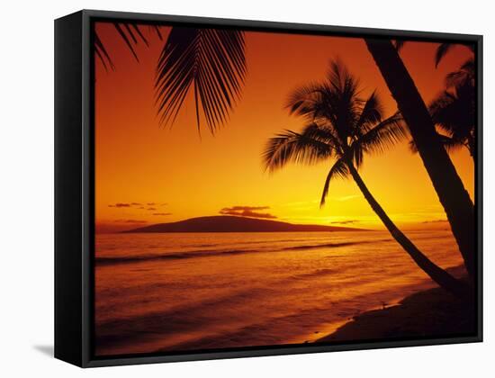 Colorful Sunset in a Tropical Paradise, Maui Hawaii, USA-Jerry Ginsberg-Framed Stretched Canvas