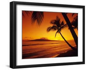 Colorful Sunset in a Tropical Paradise, Maui Hawaii, USA-Jerry Ginsberg-Framed Photographic Print