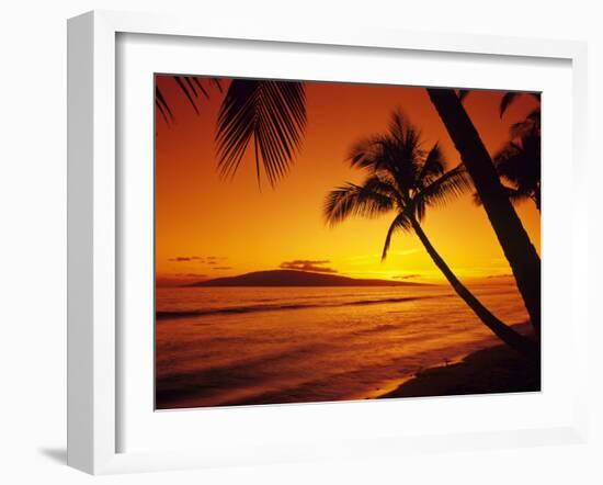 Colorful Sunset in a Tropical Paradise, Maui Hawaii, USA-Jerry Ginsberg-Framed Photographic Print