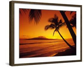 Colorful Sunset in a Tropical Paradise, Maui Hawaii, USA-Jerry Ginsberg-Framed Photographic Print