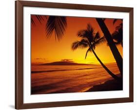 Colorful Sunset in a Tropical Paradise, Maui Hawaii, USA-Jerry Ginsberg-Framed Photographic Print