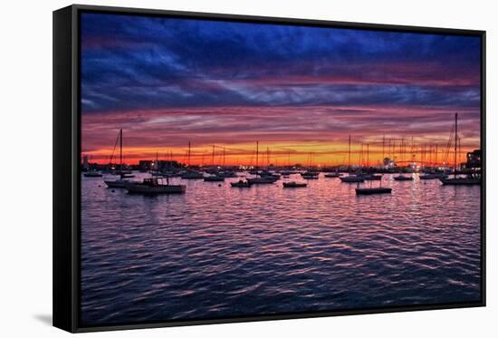 Colorful Sunset Newport Rhode Island-null-Framed Stretched Canvas