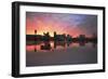 Colorful Sunset over Portland Downtown Waterfront-jpldesigns-Framed Photographic Print