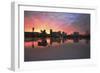 Colorful Sunset over Portland Downtown Waterfront-jpldesigns-Framed Photographic Print