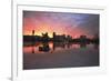 Colorful Sunset over Portland Downtown Waterfront-jpldesigns-Framed Photographic Print