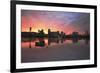 Colorful Sunset over Portland Downtown Waterfront-jpldesigns-Framed Photographic Print