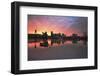 Colorful Sunset over Portland Downtown Waterfront-jpldesigns-Framed Photographic Print