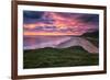 Colorful Sunset over the Beach in Rhossili on the Gower Peninsula, Wales, United Kingdom-Frances Gallogly-Framed Photographic Print