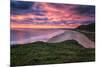 Colorful Sunset over the Beach in Rhossili on the Gower Peninsula, Wales, United Kingdom-Frances Gallogly-Mounted Photographic Print