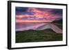 Colorful Sunset over the Beach in Rhossili on the Gower Peninsula, Wales, United Kingdom-Frances Gallogly-Framed Photographic Print