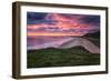 Colorful Sunset over the Beach in Rhossili on the Gower Peninsula, Wales, United Kingdom-Frances Gallogly-Framed Photographic Print