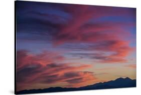 Colorful Sunset Scenic over the Oquirrh Mountains in Utah-Howie Garber-Stretched Canvas