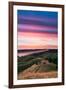 Colorful sunset with pink clouds on Mt. Tam in San Francisco with rolling, golden hills-David Chang-Framed Photographic Print