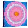 Colorful Symmetric Layer Work from Flowers-Alaya Gadeh-Stretched Canvas