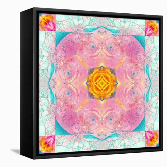 Colorful Symmetric Layer Work from Flowers-Alaya Gadeh-Framed Stretched Canvas