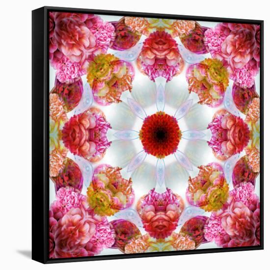 Colorful Symmetric Layer Work from Flowers-Alaya Gadeh-Framed Stretched Canvas