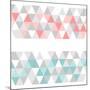 Colorful Tile Vector Background or Pattern Illustration. Grey, Pink and Mint Green Pastel Triangle-IngaLinder-Mounted Art Print