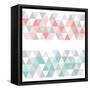 Colorful Tile Vector Background or Pattern Illustration. Grey, Pink and Mint Green Pastel Triangle-IngaLinder-Framed Stretched Canvas