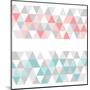 Colorful Tile Vector Background or Pattern Illustration. Grey, Pink and Mint Green Pastel Triangle-IngaLinder-Mounted Art Print