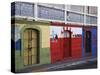 Colorful Town Shop Fronts, Isabela Segunda, Vieques, Puerto Rico-Dennis Flaherty-Stretched Canvas