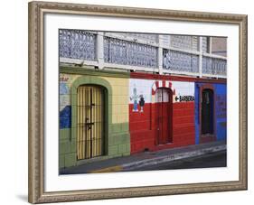 Colorful Town Shop Fronts, Isabela Segunda, Vieques, Puerto Rico-Dennis Flaherty-Framed Photographic Print