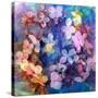 Colorful Translucent Layer Work from Orchid and Hydrangea-Alaya Gadeh-Stretched Canvas