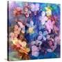 Colorful Translucent Layer Work from Orchid and Hydrangea-Alaya Gadeh-Stretched Canvas