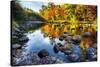 Colorful Trees Along the Swift River New Hampshire-George Oze-Stretched Canvas