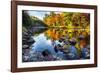 Colorful Trees Along the Swift River New Hampshire-George Oze-Framed Photographic Print