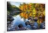 Colorful Trees Along the Swift River New Hampshire-George Oze-Framed Photographic Print