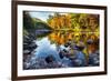 Colorful Trees Along the Swift River New Hampshire-George Oze-Framed Photographic Print