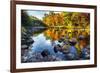 Colorful Trees Along the Swift River New Hampshire-George Oze-Framed Photographic Print