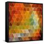 Colorful Triangles Background-Maksim Krasnov-Framed Stretched Canvas