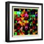 Colorful Triangles Modern Abstract Mosaic Design Pattern-Melindula-Framed Art Print