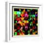 Colorful Triangles Modern Abstract Mosaic Design Pattern-Melindula-Framed Art Print