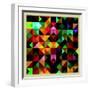 Colorful Triangles Modern Abstract Mosaic Design Pattern-Melindula-Framed Art Print