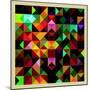 Colorful Triangles Modern Abstract Mosaic Design Pattern-Melindula-Mounted Art Print