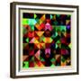 Colorful Triangles Modern Abstract Mosaic Design Pattern-Melindula-Framed Premium Giclee Print