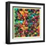 Colorful Triangles Modern Abstract Mosaic Design Pattern-Melindula-Framed Art Print