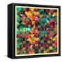 Colorful Triangles Modern Abstract Mosaic Design Pattern-Melindula-Framed Stretched Canvas