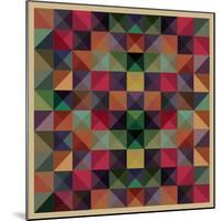 Colorful Triangles Modern Abstract Mosaic Design Pattern-Melindula-Mounted Art Print