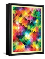 Colorful Triangles Modern Abstract Mosaic Design Pattern-Melindula-Framed Stretched Canvas