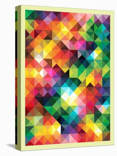 Colorful Triangles Modern Abstract Mosaic Design Pattern-Melindula-Stretched Canvas