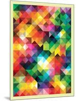 Colorful Triangles Modern Abstract Mosaic Design Pattern-Melindula-Mounted Art Print