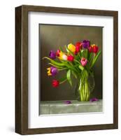 Colorful Tulips Still Life-null-Framed Art Print