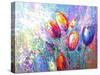 Colorful Tulips-Leon Devenice-Stretched Canvas