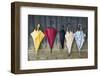 Colorful Umbrellas Leaning against a Wall-Nosnibor137-Framed Photographic Print