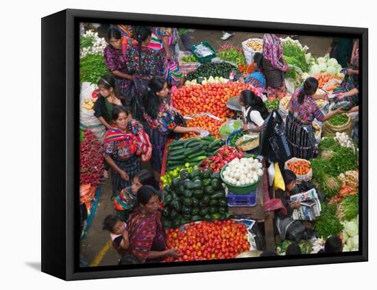 Colorful Vegetable Market in Chichicastenango, Guatemala-Keren Su-Framed Stretched Canvas