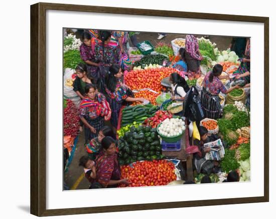 Colorful Vegetable Market in Chichicastenango, Guatemala-Keren Su-Framed Photographic Print